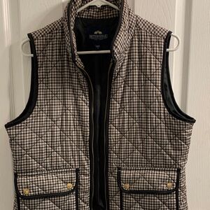 British Kaki Burberry print Black and Tan Quilted Plaid Vest